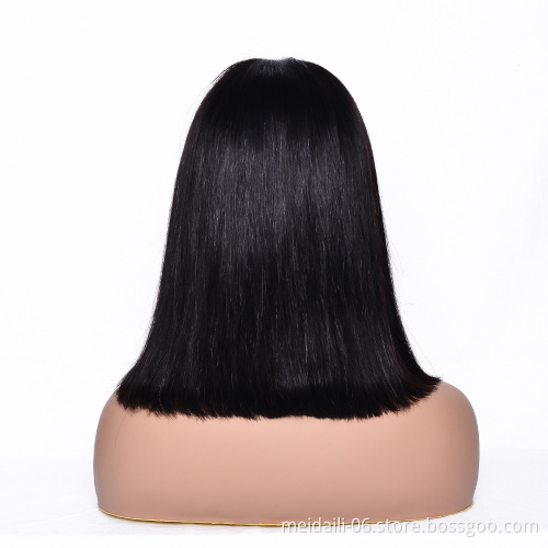 wholesale cheap price 100% cuticle alighend hair short lace frontal bob wig